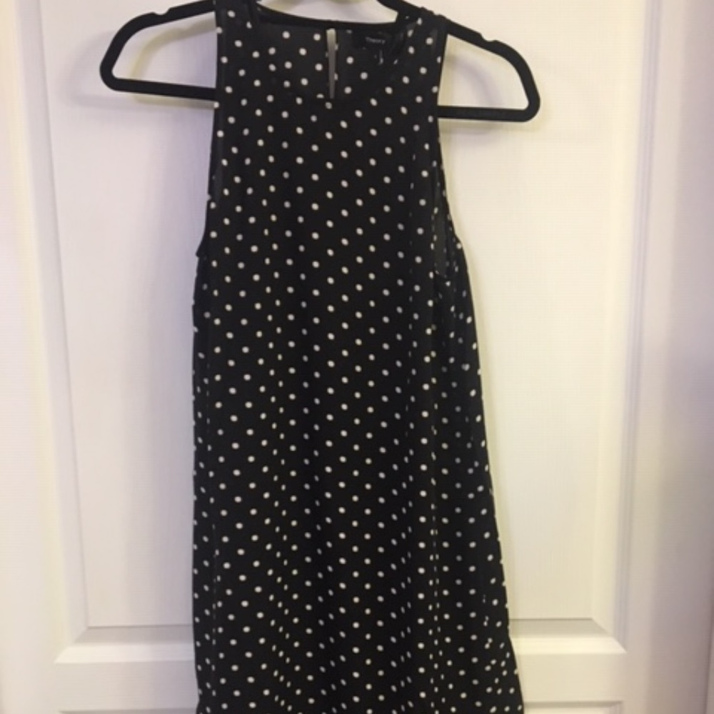 Theory Black and White Polka Dot Silk Dress